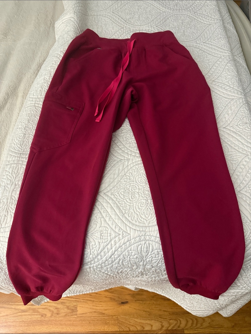 Figs Kids Burgundy Drawstring Joggers